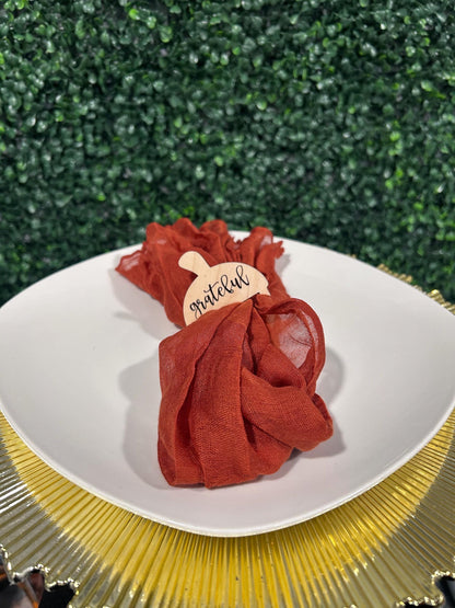 Acorn Napkin Rings| Wooden Thanksgiving Napkin Ring Holders| Fall Table Decor| Laser Cut Engraved
