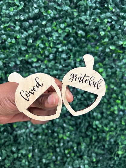 Acorn Napkin Rings| Wooden Thanksgiving Napkin Ring Holders| Fall Table Decor| Laser Cut Engraved