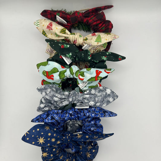 Winter Fabric Scrunchies| Cotton Accessories in festive and classic prints