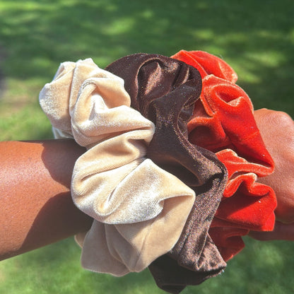 Handmade Velvet Scrunchies | Regular & XL Sizes for Thick Hair
