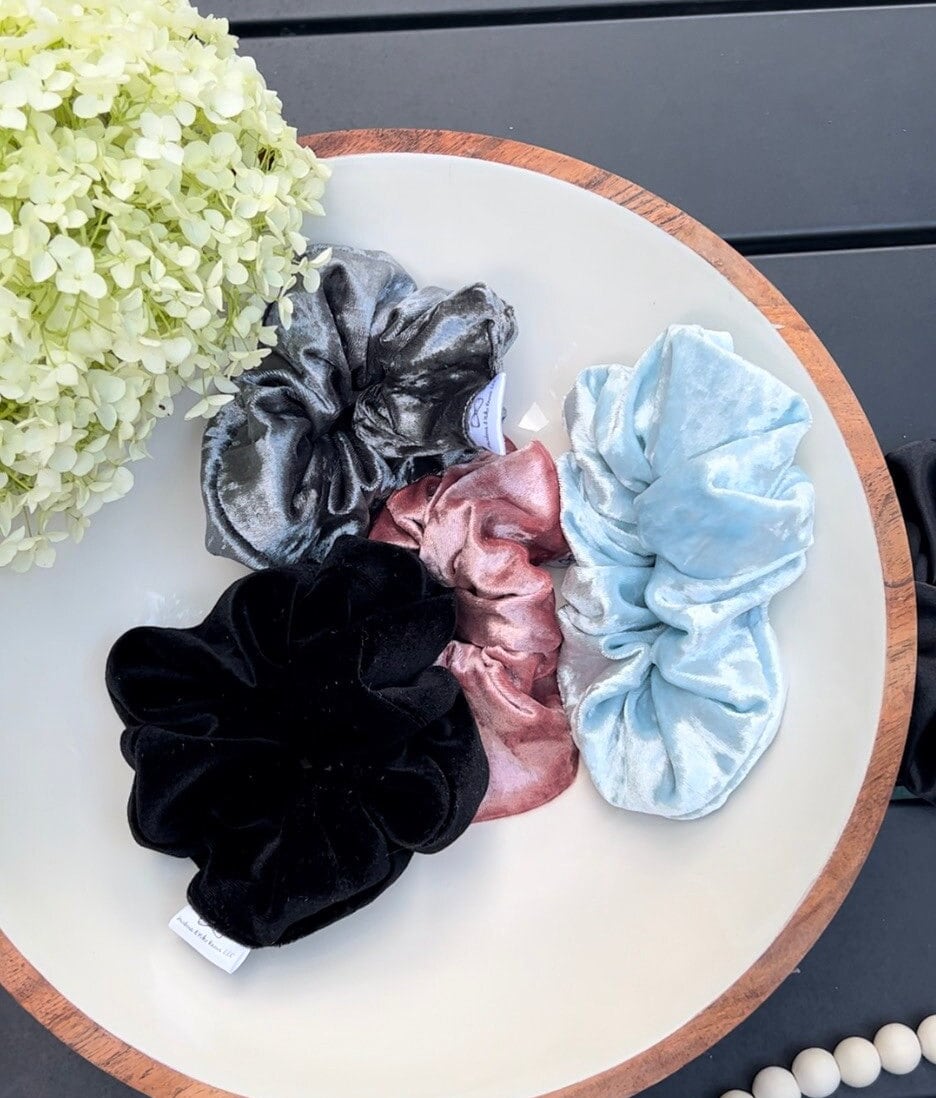 Velvet Hair Scrunchies, Regular Size
