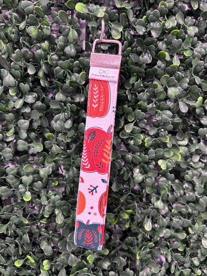 Fabric Wristlet Keychain| Fall Print| Handmade Key Chain