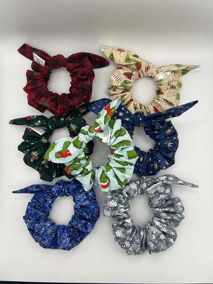 Winter Fabric Scrunchies| Cotton Accessories in festive and classic prints