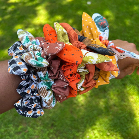 Fall Scrunchies with Removable Bow